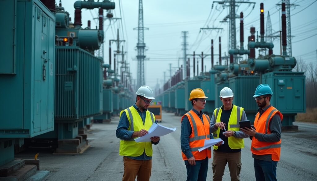 Network technicians reviewing infrastructure for digital infrastructure provider connectivity