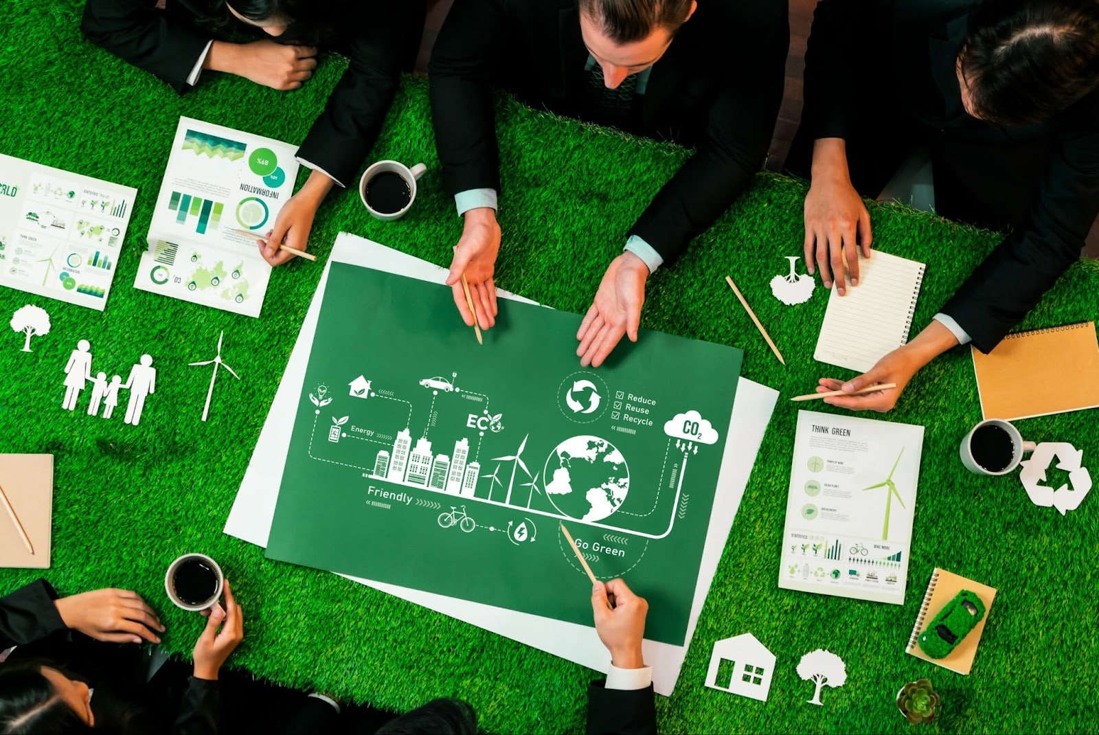 Strategic team working on data center digital infrastructure