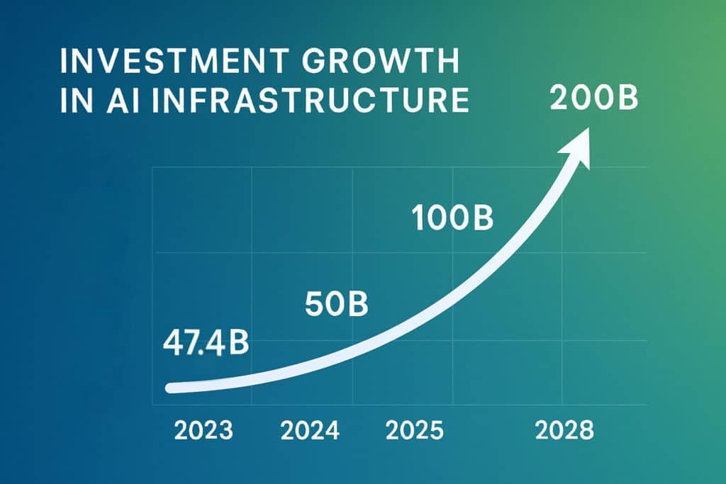 AI infrastructure investment growth trends showing market expansion from 2024 to 2028