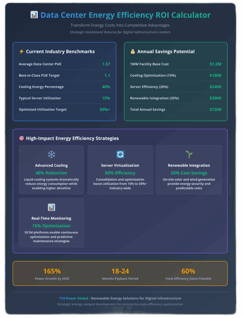 The Complete Guide to Energy Efficiency Best Practices for Digital Infrastructure 1 Data center energy effiency ROI calculator infographic