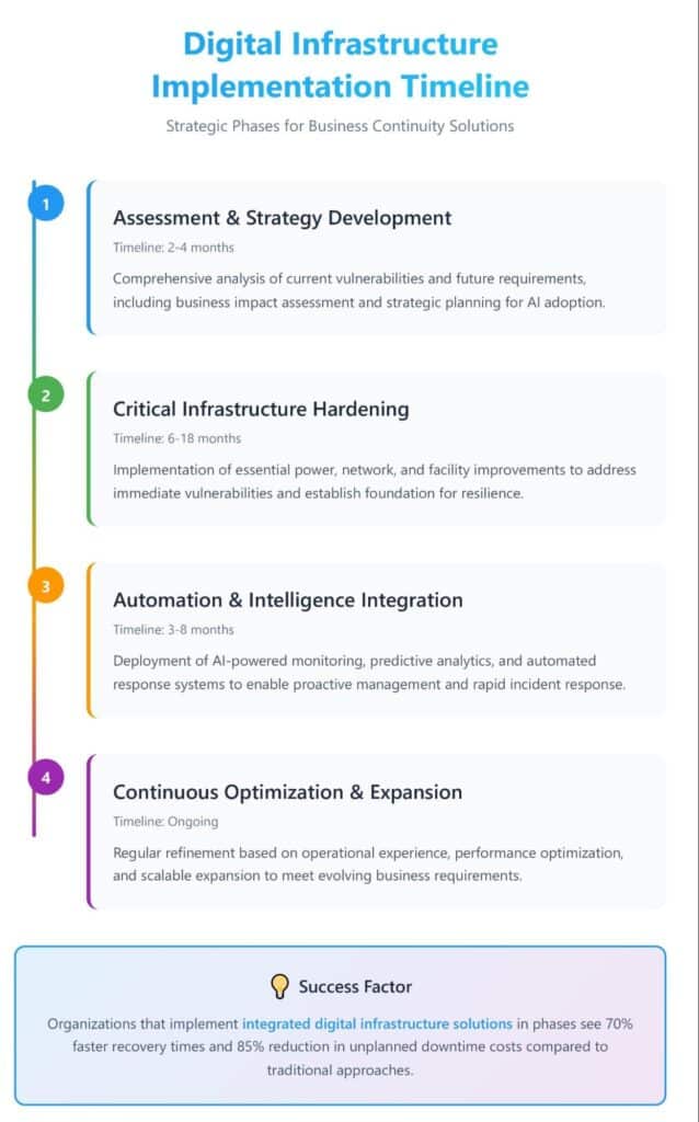 digital infrastructure implementation timeline infographic